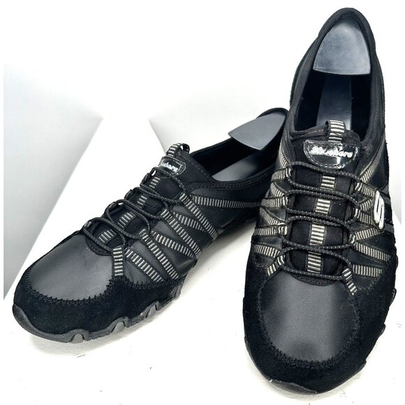Skechers Womens Shoes Leather Dream Come True 21140 Slip On Sneakers Black 9 - Picture 1 of 12